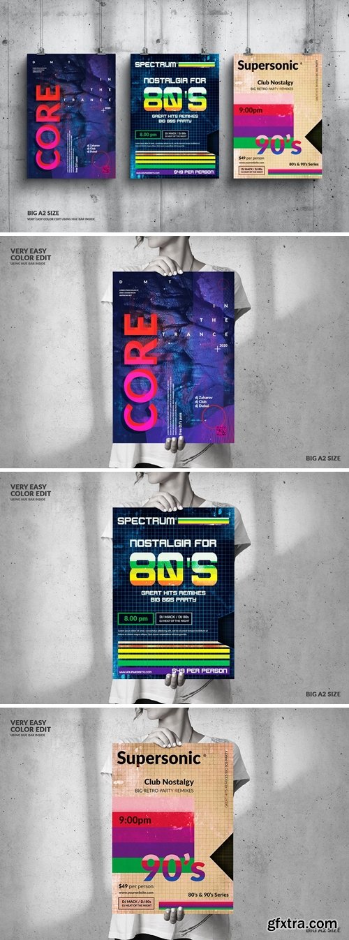 Music Event Big Poster Design Set