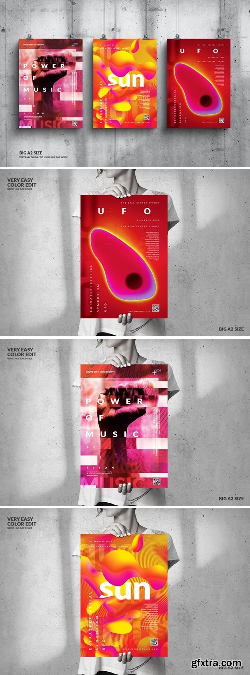 Music Event Big Poster Design Set