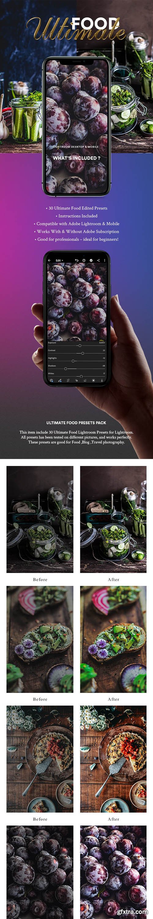 GraphicRiver - 30 Ultimate Food Lightroom Desktop And Mobile Presets 26463132