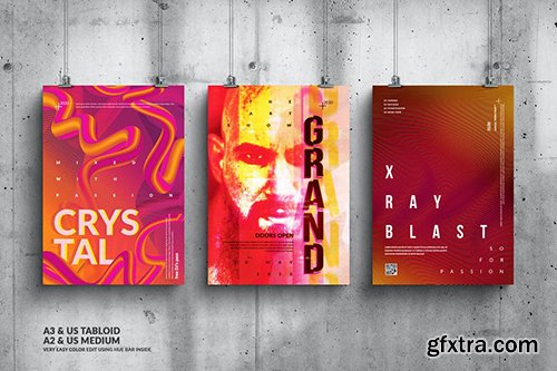 Music Event Big Poster Design Set