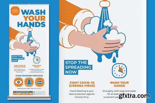 Wash Your Hands Roll Up Banner