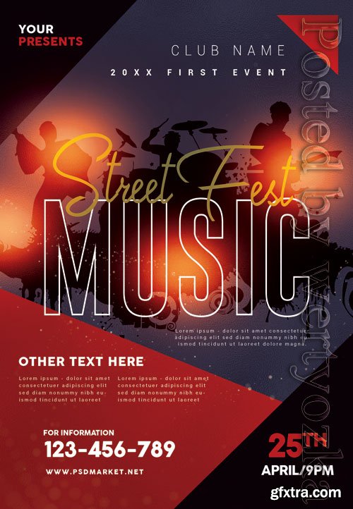 Street music fest - Premium flyer psd template