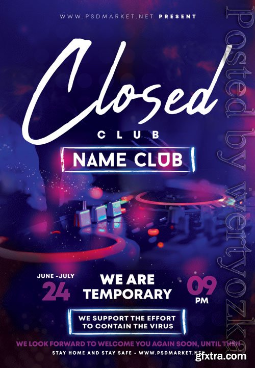 Closed club - Premium flyer psd template