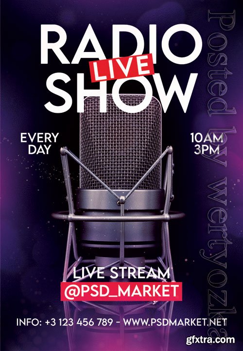 Live radio show - Premium flyer psd template