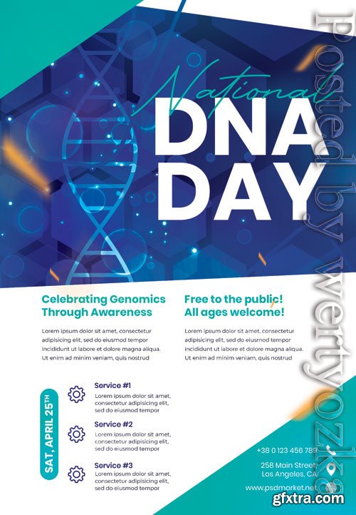 National dna day - Premium flyer psd template