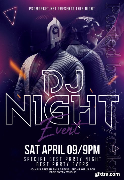 Dj night event - Premium flyer psd template