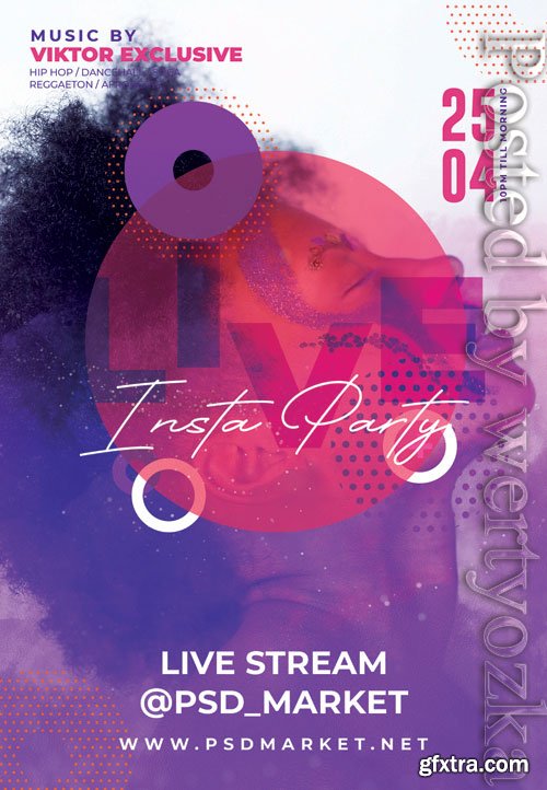 Instagram live party - Premium flyer psd template