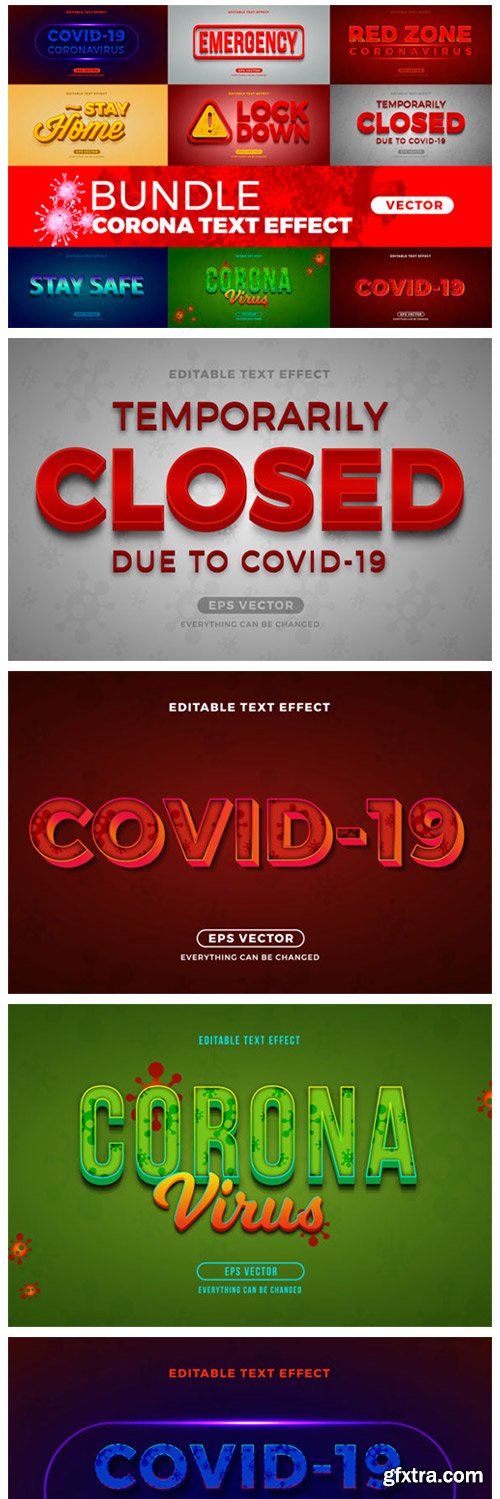 Bundle Corona Editable Font Effect Text 4067688