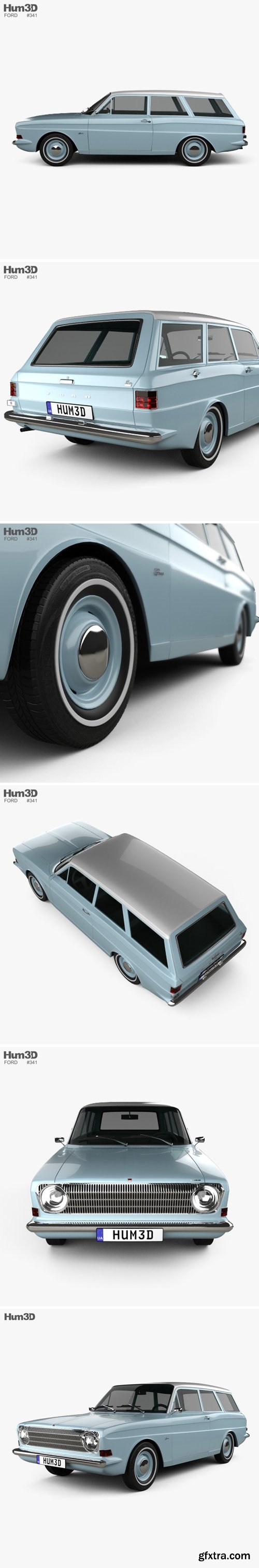 Ford Taunus (P6) 12M station wagon 1967 3D model