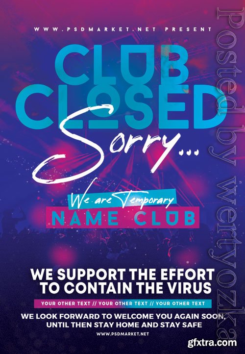 Club closed - Premium flyer psd template