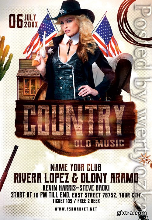 Country music night - Premium flyer psd template