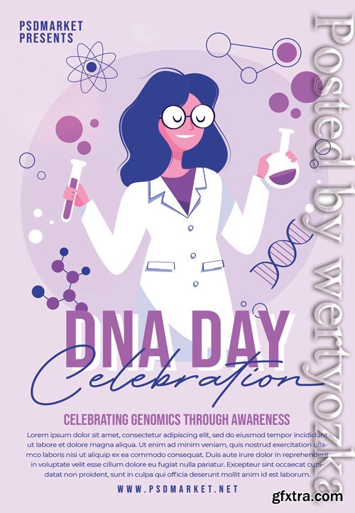 Dna day celebration - Premium flyer psd template