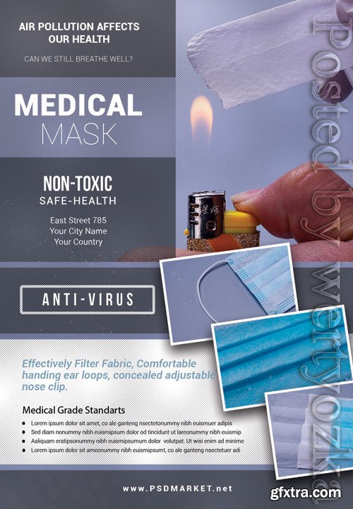 Medical mask - Premium flyer psd template