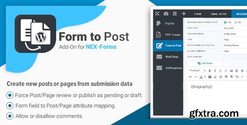 CodeCanyon - Form to Post Page for NEX-Forms v7.5.12.1 - 19538774