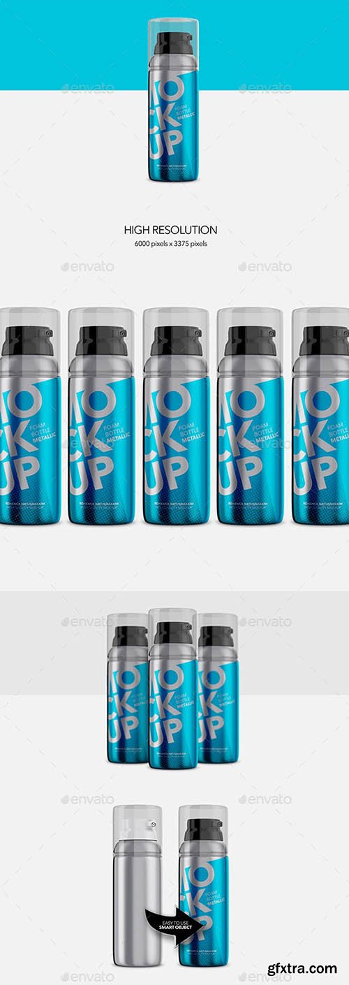 GraphicRiver - Foam Bottle - Metallic Version - Mockup 26501754