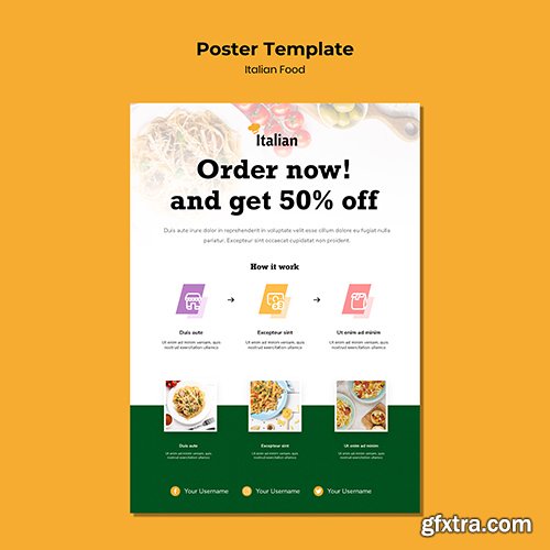 Italian food poster template 