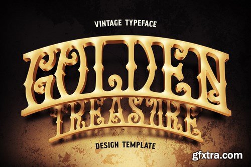 CM - Golden Treasure font & template 4378812