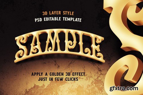 CM - Golden Treasure font & template 4378812