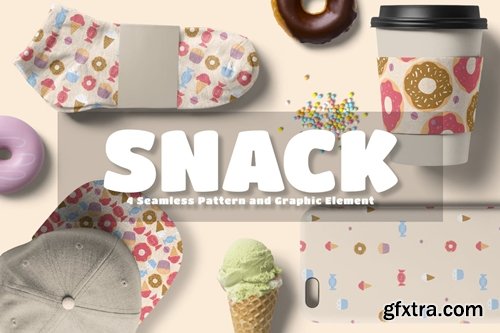 Snack Seamless Pattern and Graphic Element