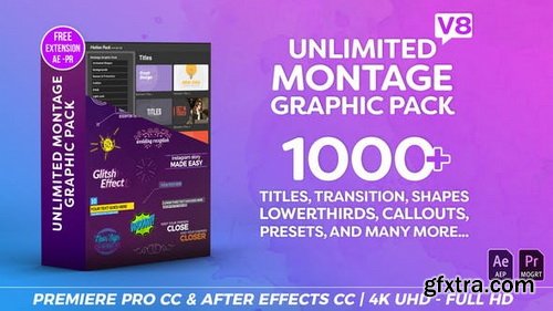 Videohive - Montage Graphic Pack / Titles / Transitions / Lower Thirds and more V8.2 - 23449895