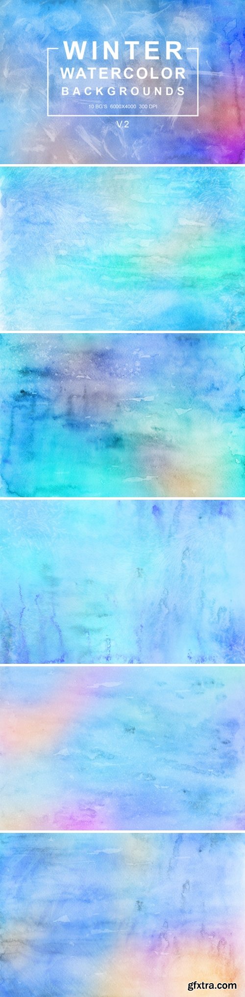 Winter Watercolor Backgrounds Vol.2