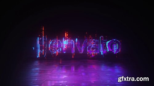 Videohive - Cyber Glitch - Neon Logo Reveal - 23839826