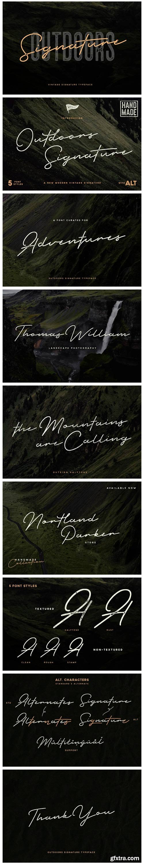 Outdoors Signature Font