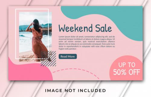 Banner Template For Weekend Sale Premium PSD