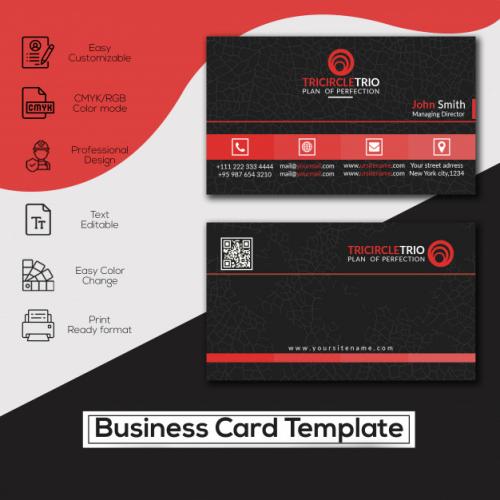 Corporate Red Business Card Premium PSD
