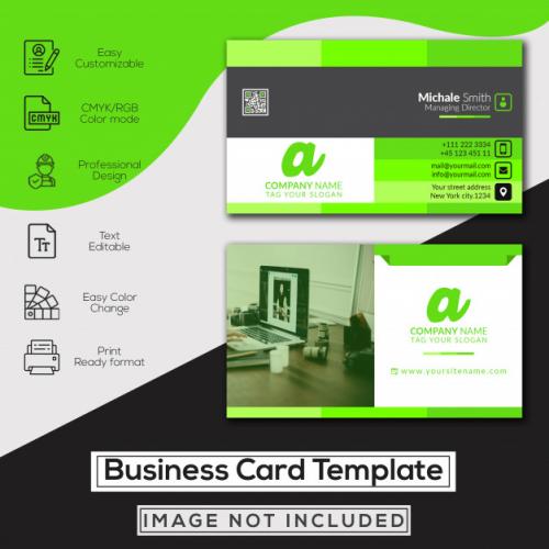 Creative Light Green Business Card Premium PSD