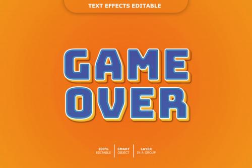 Game Over Editable Text Effect Premium PSD