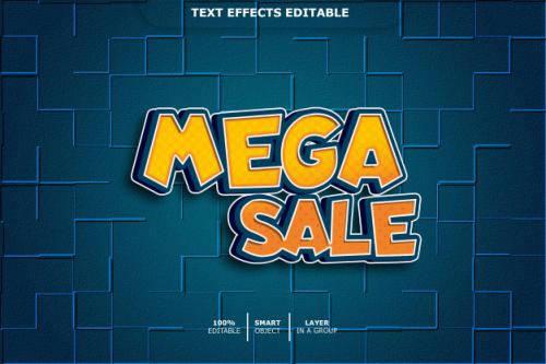 Mega Sale 3d Text Effect Premium PSD