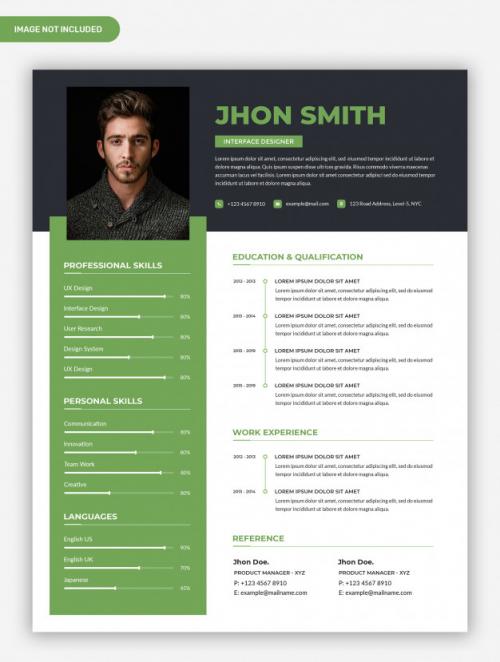 Minimal Professional Resume Template Design Premium PSD