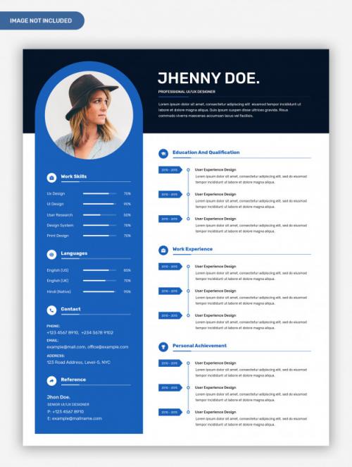 Modern Professional Creative Resume Template With Photo Premium PSD