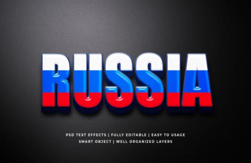 Russia Text Effect Premium PSD