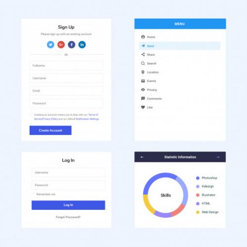 Ui Web Elements Webpage Premium PSD