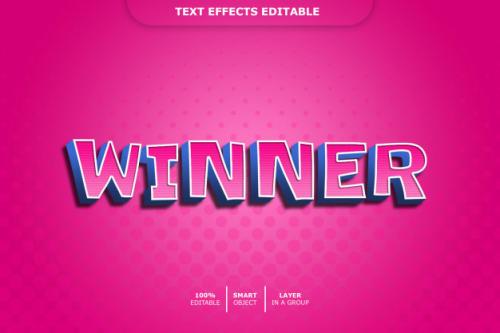 Winner 3d Text Style Effect Premium PSD