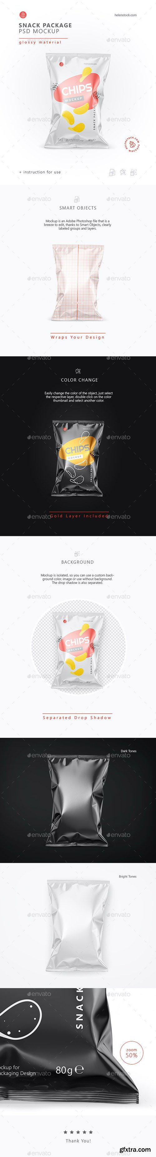 GraphicRiver - Glossy Snack Package Mockup - Front View 26538212