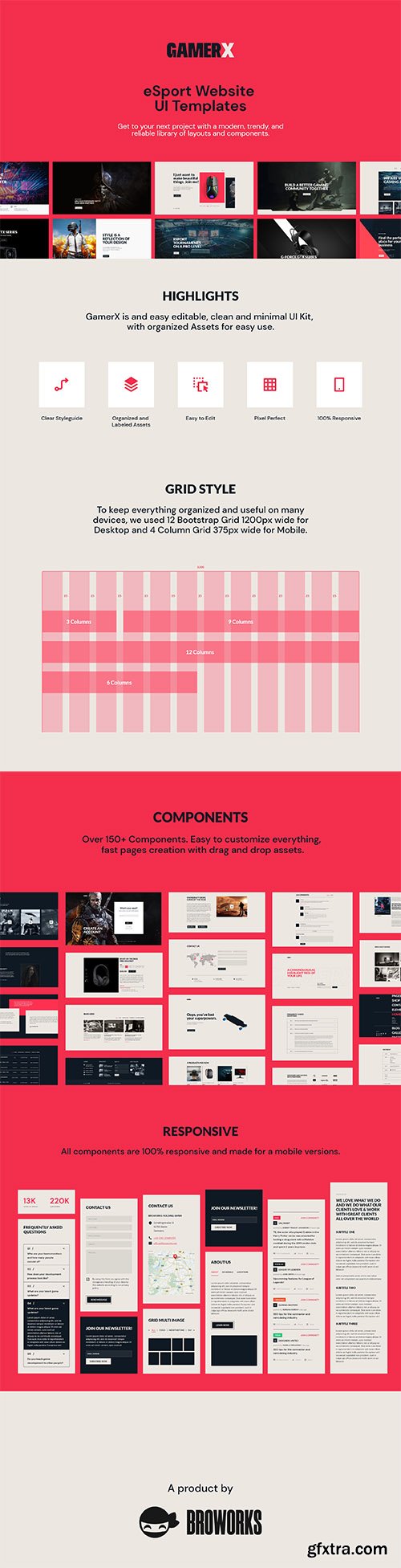 GamerX-eSport Website UI Kit