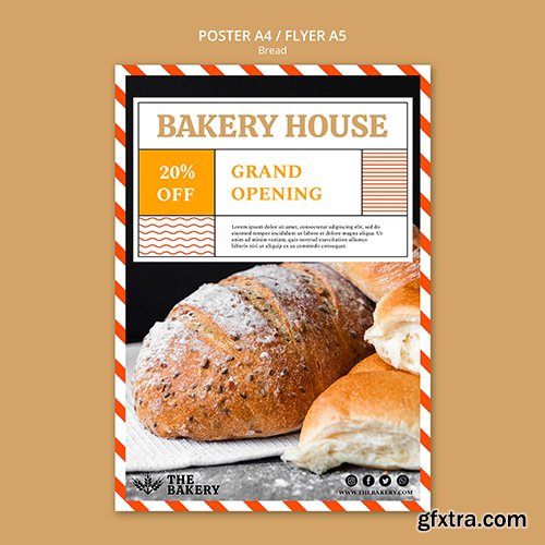 Bread business flyer template