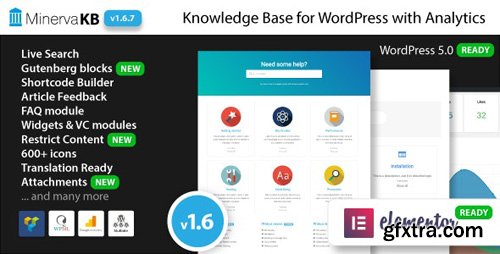 CodeCanyon - MinervaKB v1.6.6 - Knowledge Base for WordPress with Analytics - 19185769