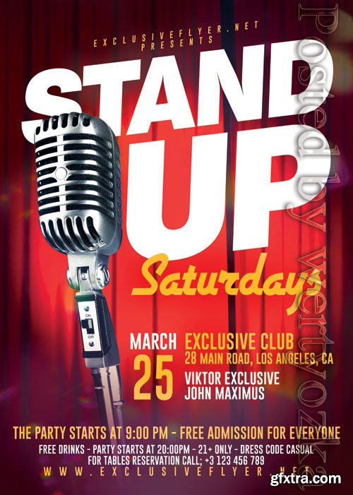 Stand up saturdays - Premium flyer psd template