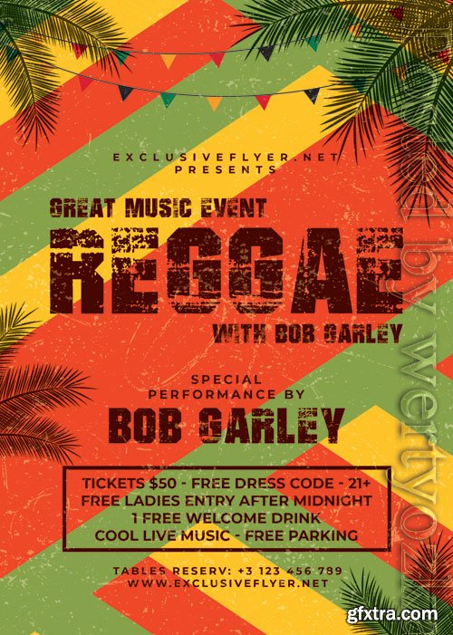 Reggae - Premium flyer psd template