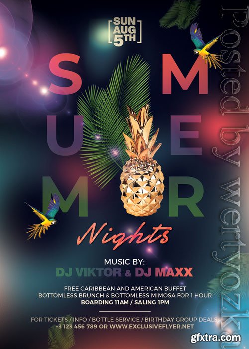 Summer nights party - Premium flyer psd template