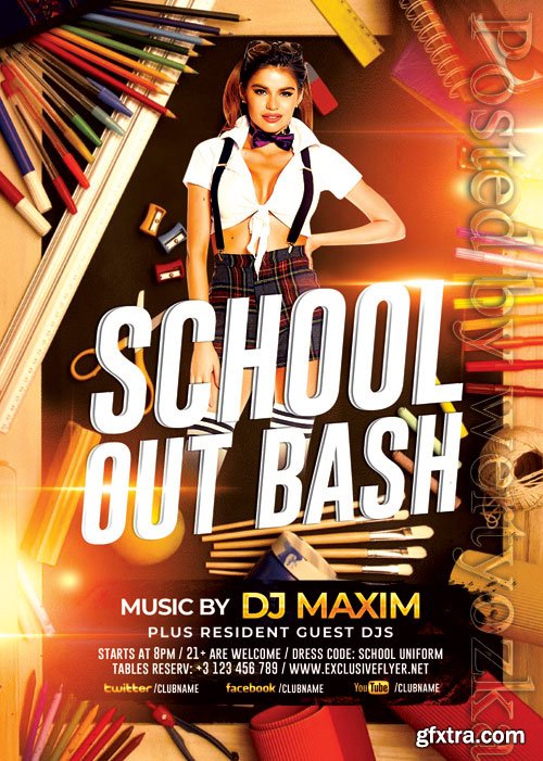 School out bash - Premium flyer psd template