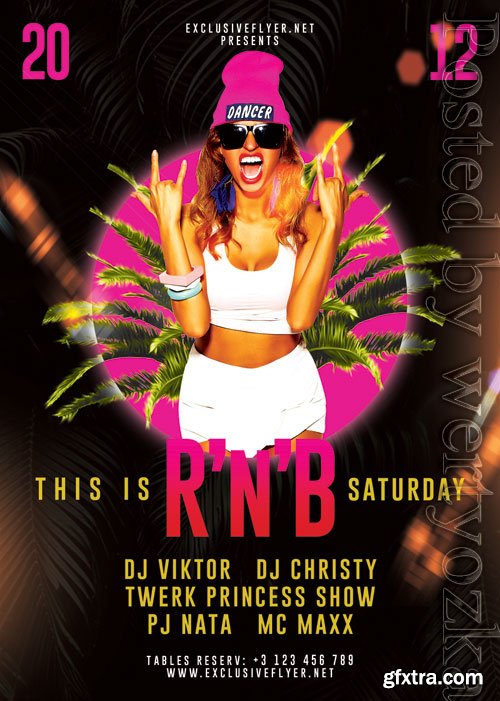 R n b_saturdays - Premium flyer psd template