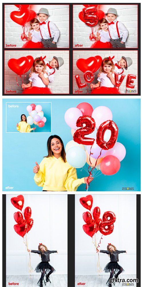 45 Foil Red Balloons Overlay 4083912