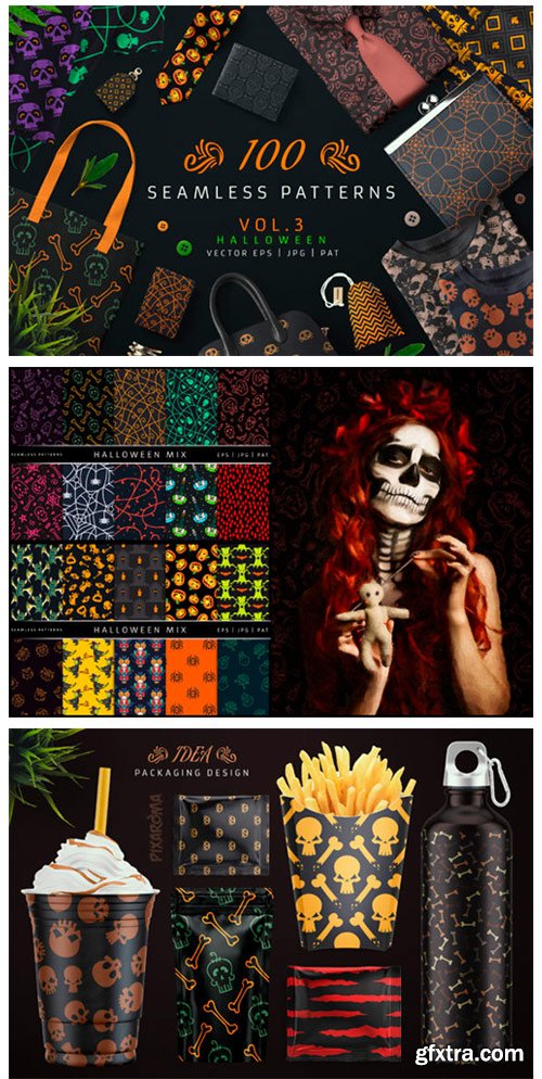 100 Seamless Patterns Vol.3 Halloween 4081634