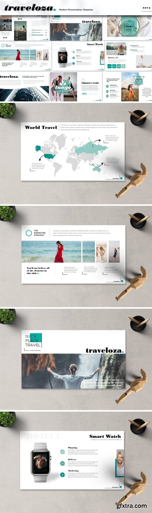 Traveloza Powerpoint, Keynote and Google Slides Templates