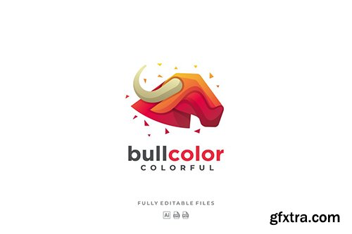 Bull Head Colorful Logo